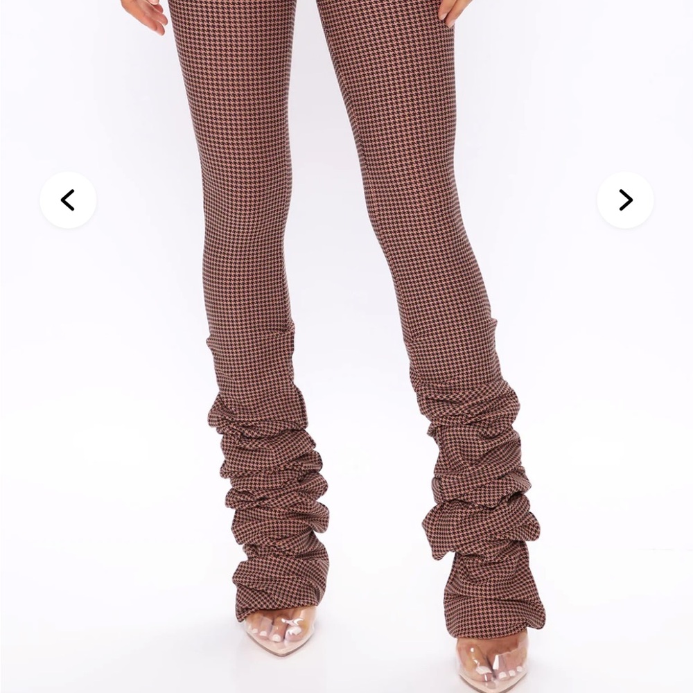 Women's Brown Houndstooth Pants